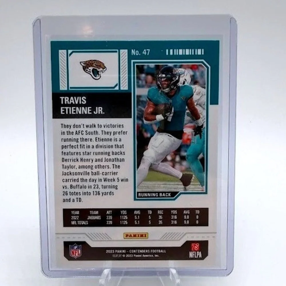 Travis Etienne Jr. Red Parallel 2023 Panini Contenders NFL Jacksonville Jaguars